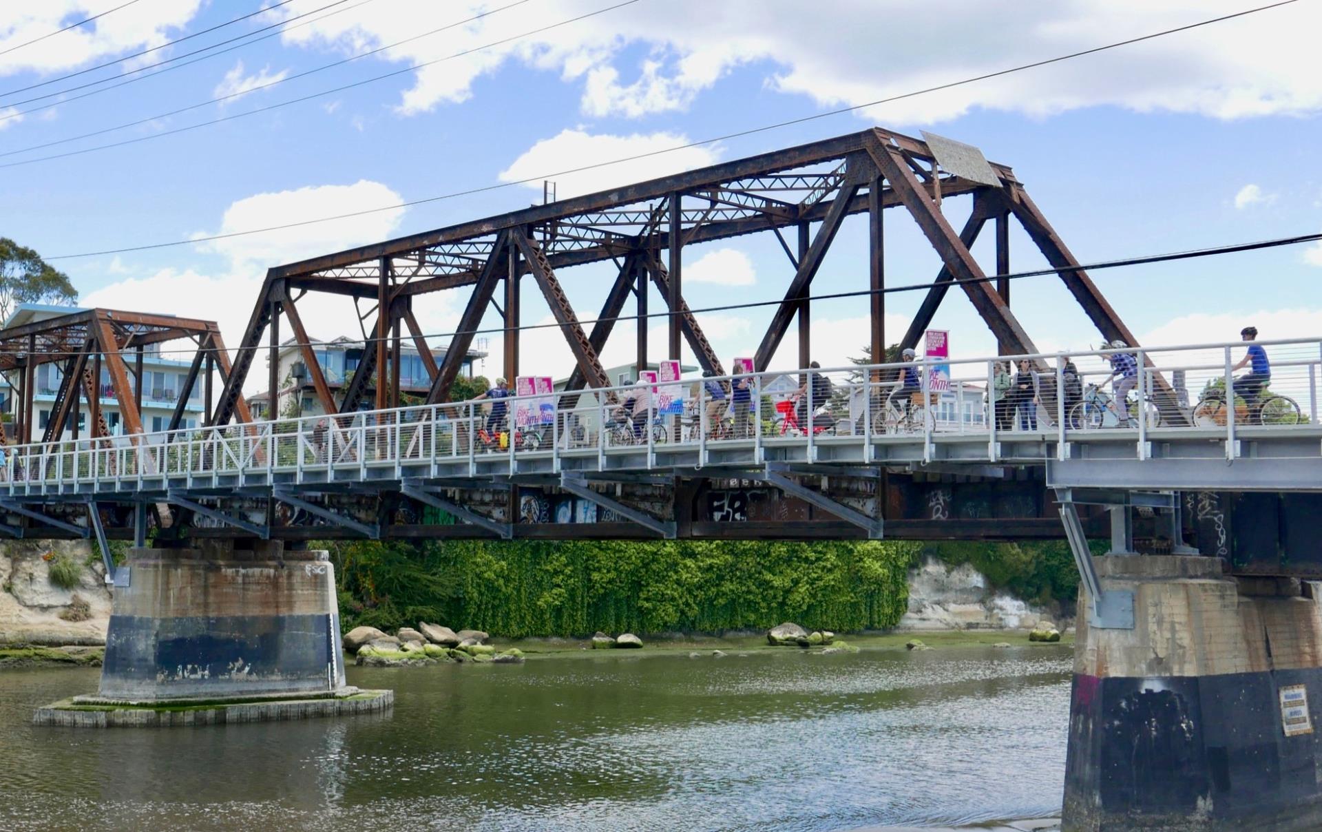 Crop trestle bridge EA cyclists