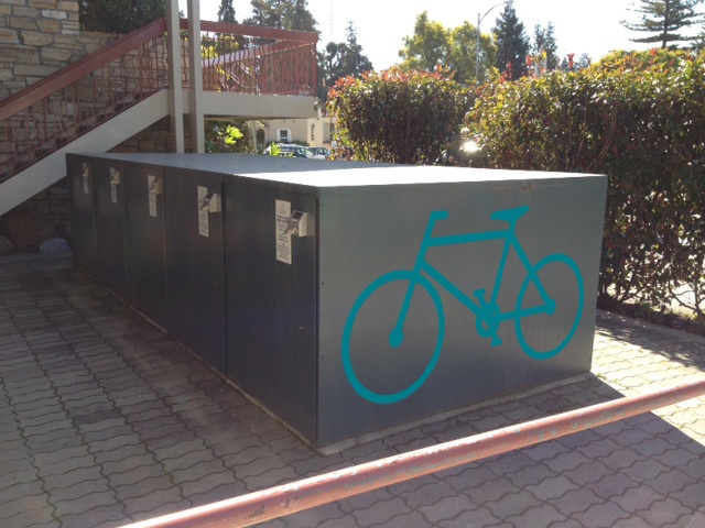 Bike locker with logo